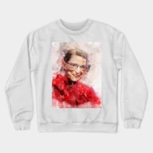 Ruth Bader Ginsburg Smiling Portrait Watercolor V Crewneck Sweatshirt